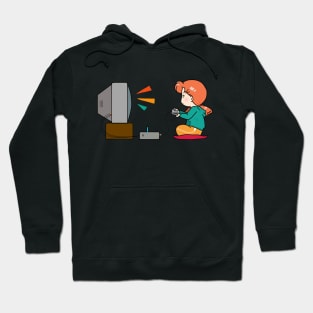 Chibi Anime Girl Playing Retro Games Drawing Hoodie